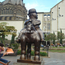 Famous garden fernando botero bronze man and horse sculpture